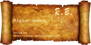 Rigler Bence névjegykártya